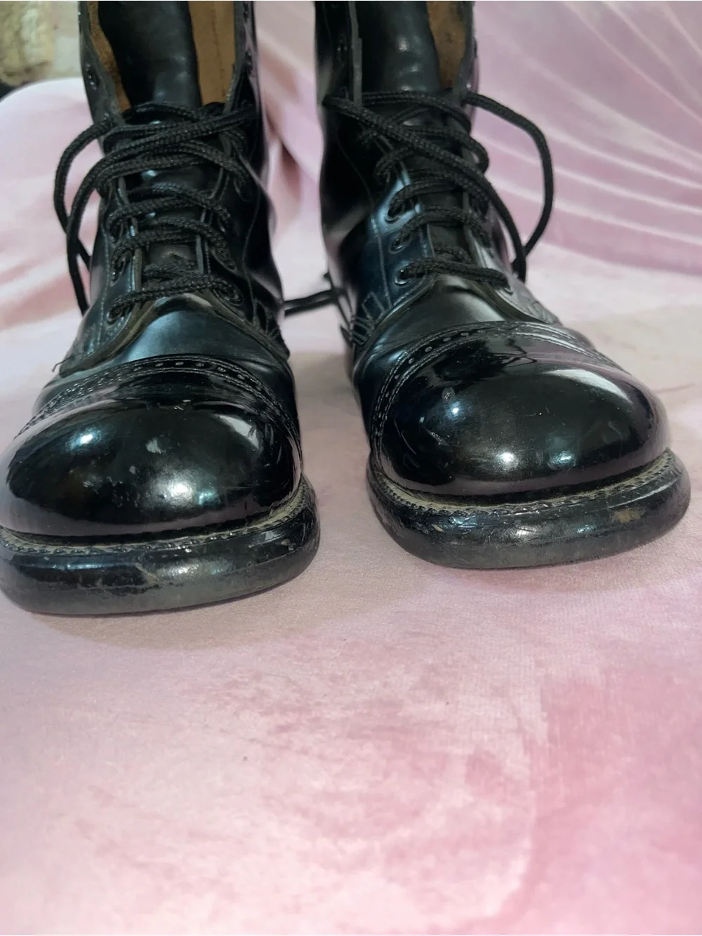 Double H Paratrooper HH Horseshoe Metal Heel Plate Lace Up Leather Combat Boots